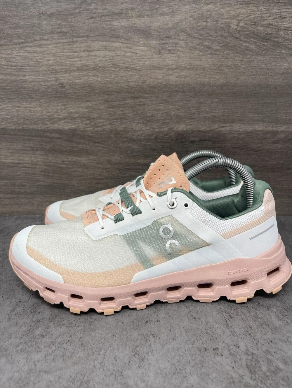 On Cloudvista Waterproof Peach Sage Womens Size 9 Trail Running Hiking Shoes